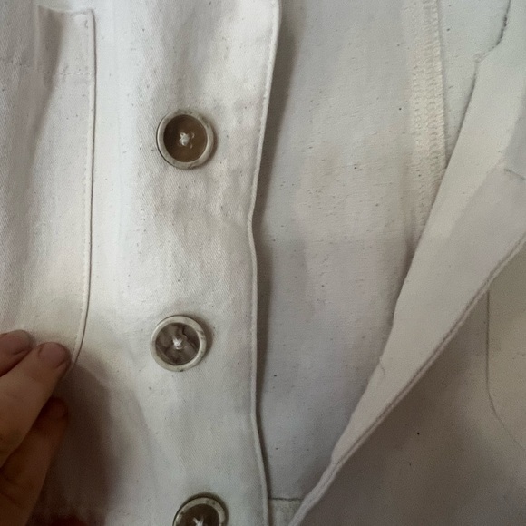 Cream Collared Jumpsuit with Relaxed Fit - Picture 6 of 6